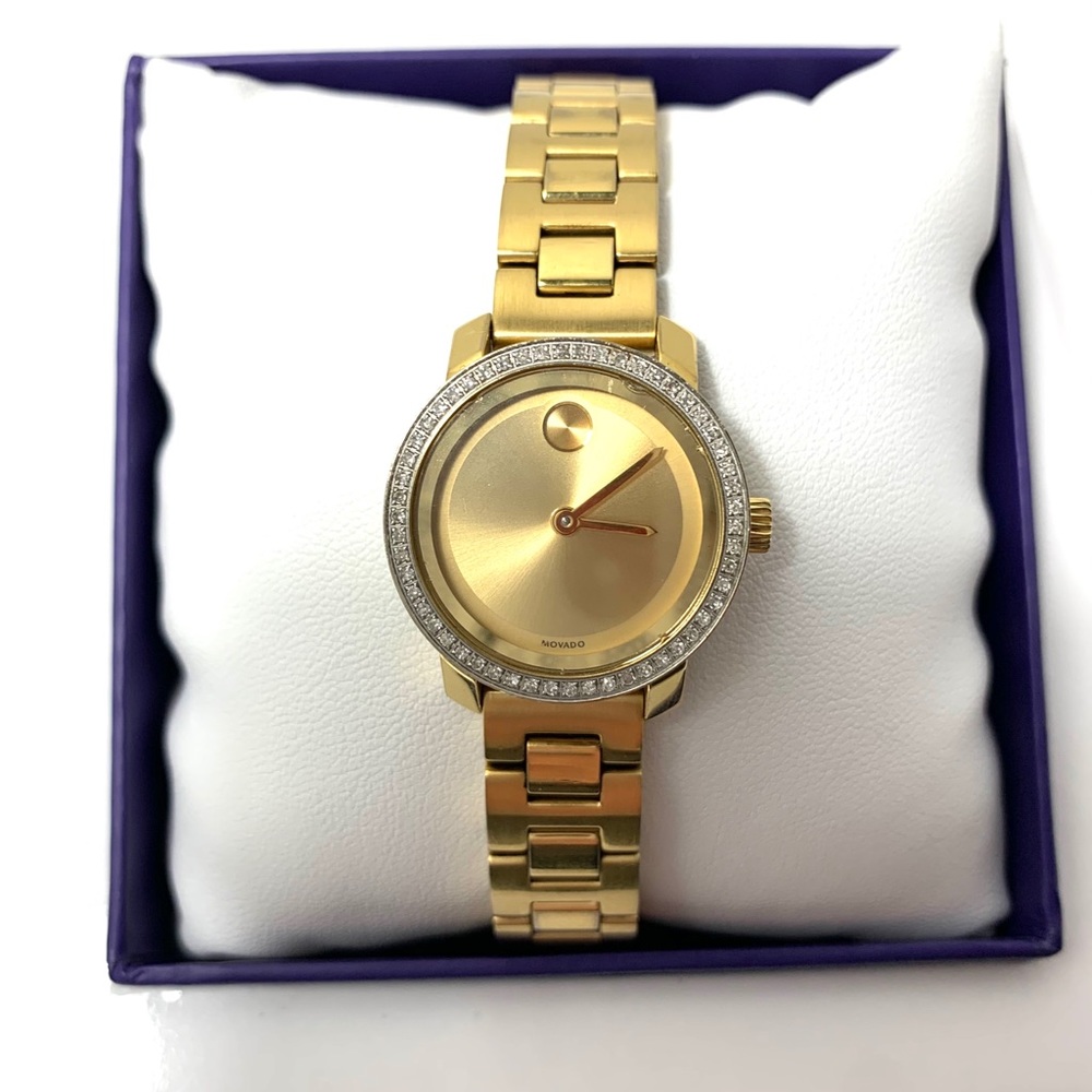 Women’s Gold and Diamond Bezel Movado Watch